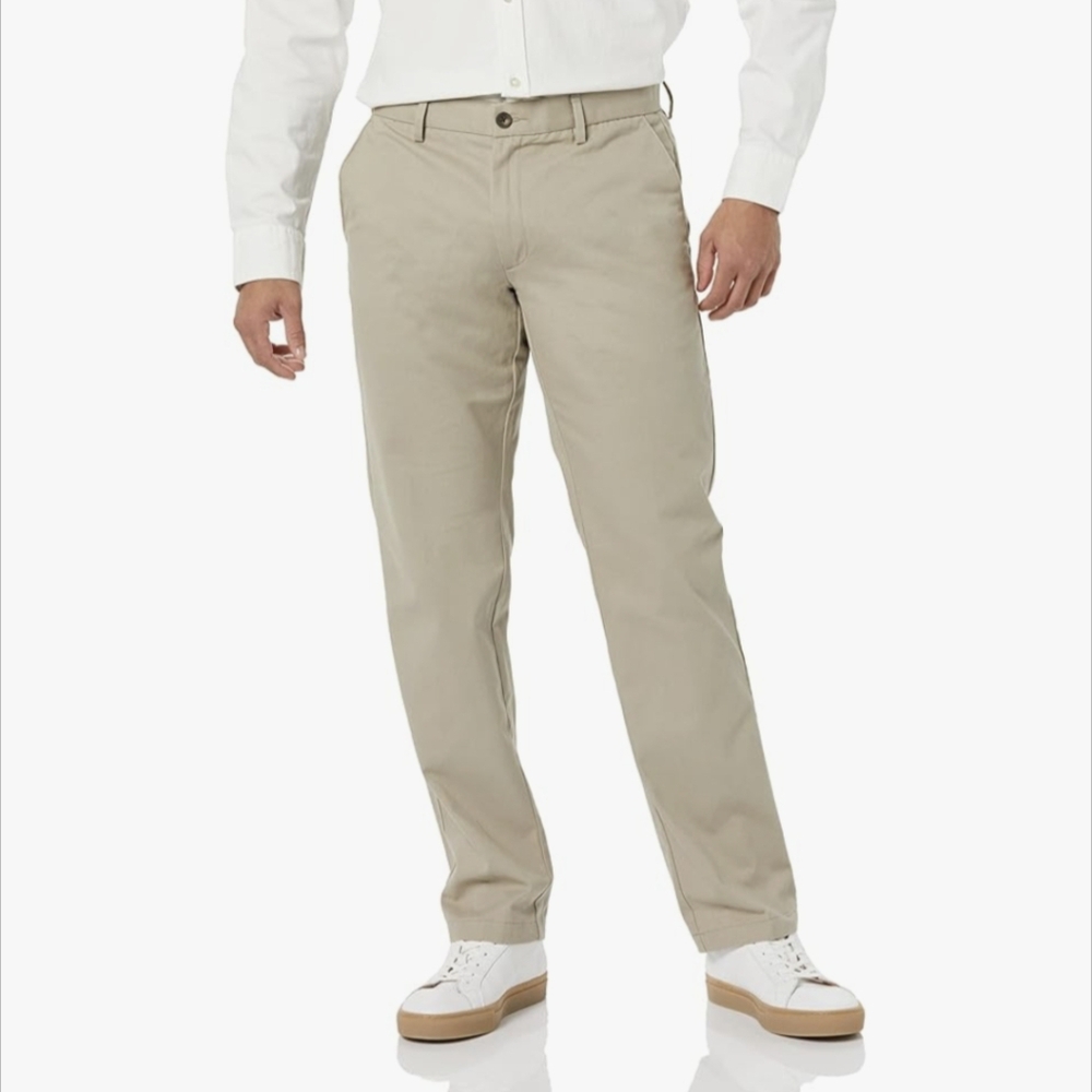 AMAZON ESSENTIALS | mens straight fit wrinkle-resistant flat-front chinos